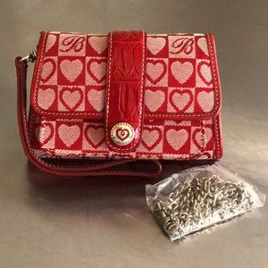 Never used, Brighton, canvas logo/❤️ wallet/cross body. Inc. chain+wristlet.